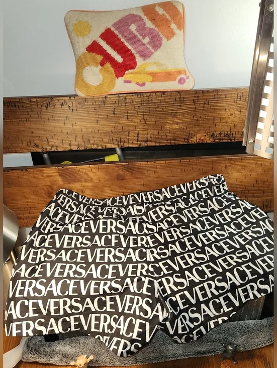 VERSACE All Over Logo Board Shorts - Picture 7 of 12